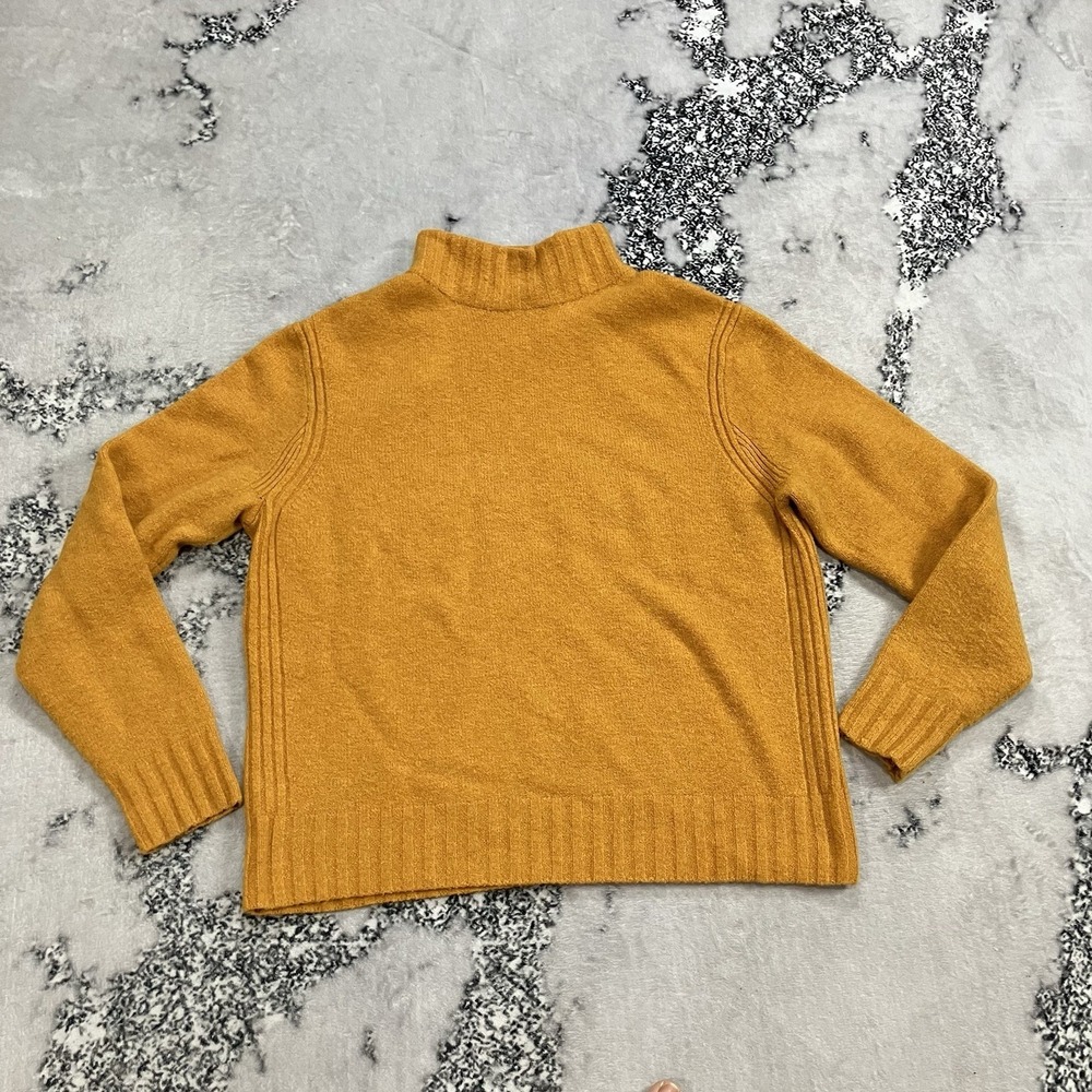 Point Sur Mustard‎ Merino Wool Alpaca Blend Mock Neck Sweater Womens Size XL